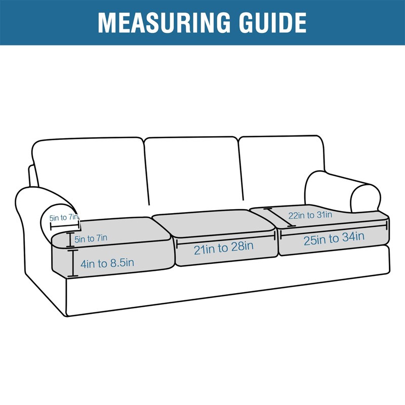H.VERSAILTEX Stretch 3 Piece T Cushion Sofa Slipcovers Individually Sofa