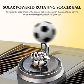 AGLOO Solar Powered Rotating Soccer Ball Car Air Freshener - Aromatic Diffuser, Vehicle Decoration Essential Oil Diffuser - Gift for Football Fanatics and Drivers