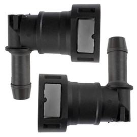 4LIFETIMELINES Fuel Line Quick Connect, 90 Degree Push-On, Single Barb, Adapter for 1/2 in Steel to 1/2 in Nylon Tubing, Bag of 2, Fuel Line Connection Repair