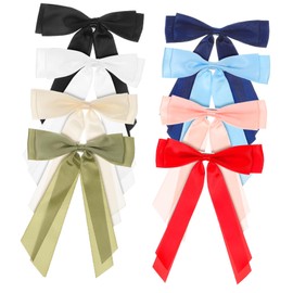 Healvian 8pcs Bow Hair Clips for Girls and Women Non-slip Alligator Clips for Hair Styling for Occasion