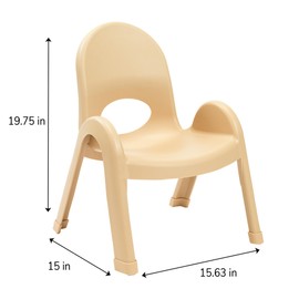 Angeles Value Stack 9" Child Chair, Natural Tan, 4 Pack, Stackable Ergonomic Seating Solution for Classrooms and Homeschools