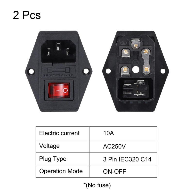 MECCANIXITY Power Switch 10A 250V AC Rocker Switch 3 Pin