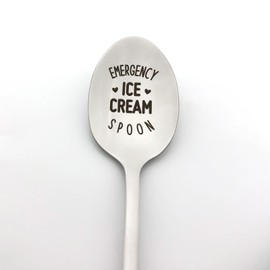 Ice Cream Lovers Gifts Emergency Ice Cream Spoon Christmas Birthday Gifts for Grandma Grandpa Nana Papa Mom Dad Friends Engraved Ice Cream Spoon Gifts for Women Men