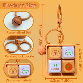 2pc Novelty Fidget Keyboard Keychain, Finger Fidget Clicker with Light & Sound, Capybara Charm for Men Women's Handbags, Purses, & Backpacks