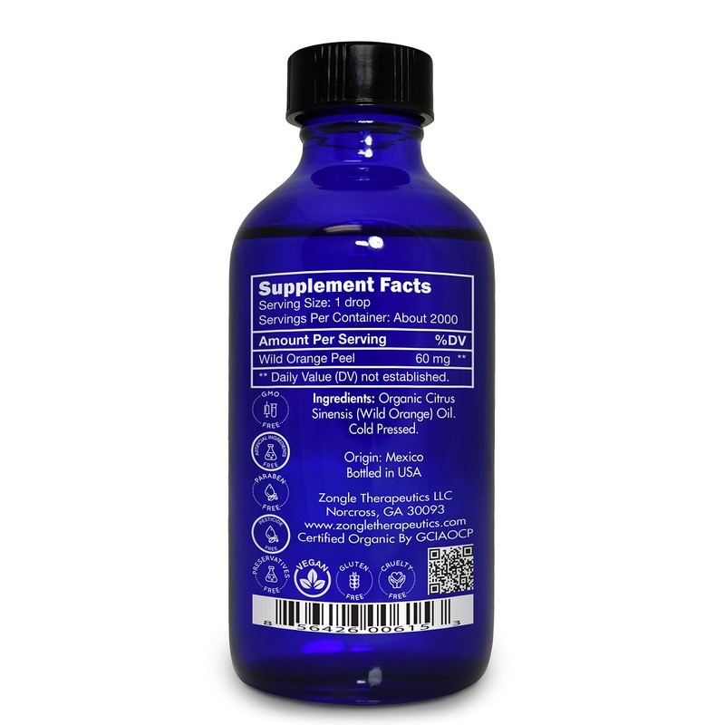 Organic, Orange Essential Oil, Food Grade, for Baking, Skin –