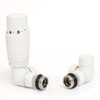 Hot Flow | Cascade Corner Modern TRV Thermostatic Radiator Valve (Pair) (White)