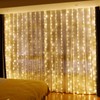 HXWEIYE 2 Pack Warm White 300LED Curtain Fairy Lights, 9.8x9.8Ft