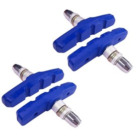 cyclingcolors 4 x Bicycle Brake Shoes 70 mm for V-Brake Rim Brakes Bicycle Brake Pads with Bolts Symmetrical Thread Mounting Material, Blue