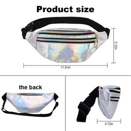 YOYEAH Pack of 2 Women's Bum Bag - Waterproof Waist Bag for Outdoor Sports, Multicoloured - Stylish Companion for Party, Festival, Travel and Sports Activities, Pink, Silver