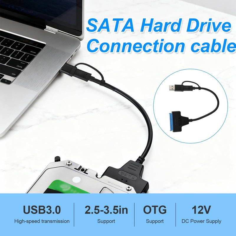 Eddrfy Adattatore SATA USB per SSD/HDD da 2,5 e 3,5