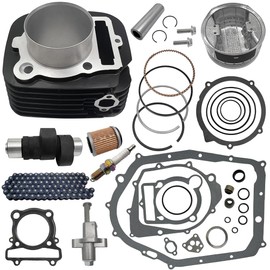 GOLKNHA Camshaft & 83mm Cylinder Piston Complete Gasket Top End Rebuild Kit Compatible with Yamaha Warrior 350 Raptor 350 Bruin 350 1987-2006 Black