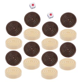 SUPVOX 1 Set Wooden Game Set Round Checkers Chess Accessories for Family Fun Classroom Activities and Travel Wooden Design for Multi Game Use