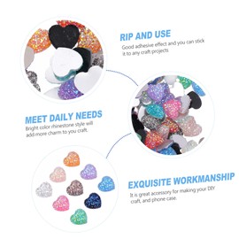 TEHAUX 100Pcs Heart Shape Resin Patches DIY Decals for Jewelry Making Bracelets Necklaces Crafts Decoration Durable Environmental Friendly