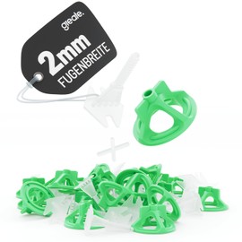 greate 250-teiliges Fliesen Nivelliersystem 2mm - Fliesenverlegehilfe Set mit 100 Laschen, 100 Hauben & 50 Fliesenkreuze