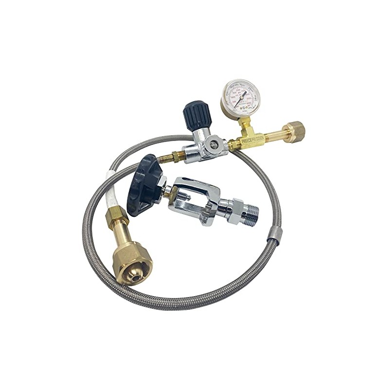 SUPER Deluxe Oxygen Transfill Hose Adaptor with valve and bleed