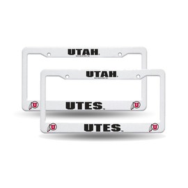 Utah Runnin' Utes Raised Letter Plastic License Plate Frame - Set of Two Frames