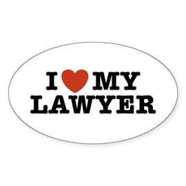 CafePress I Love My Lawyer Oval Sticker Oval Car Bumper Sticker