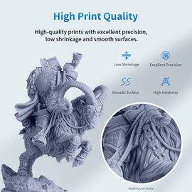 ANYCUBIC 3D Printer Resin, 405nm SLA UV-Curing Resin with High Precision and Quick Curing & Excellent Fluidity for LCD 3D Printing (Grey+White, 2kg)