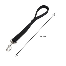 City Traffic Lead Strong Short Dog Control Handled Leash 2 Ply Double Layer Nylon (18 Inch Red)