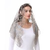 Bozidol Black Gold Mantilla Triangular Embroidered Sacred Heart Camellia Veil
