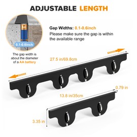 Stove Gap Covers - 304 Stainless Steel Oven Side Gap Filler, 2 Pack Stove Gap Filler Retractable Length 13.8" to 27.5", Spring Clip Design Fitting Gap Strong Guard Between Stove Top & Counter - Black