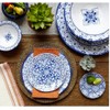 Q Squared Talavera Azul Blue Melamine Dinner Plate, 10.5-Inch, Single