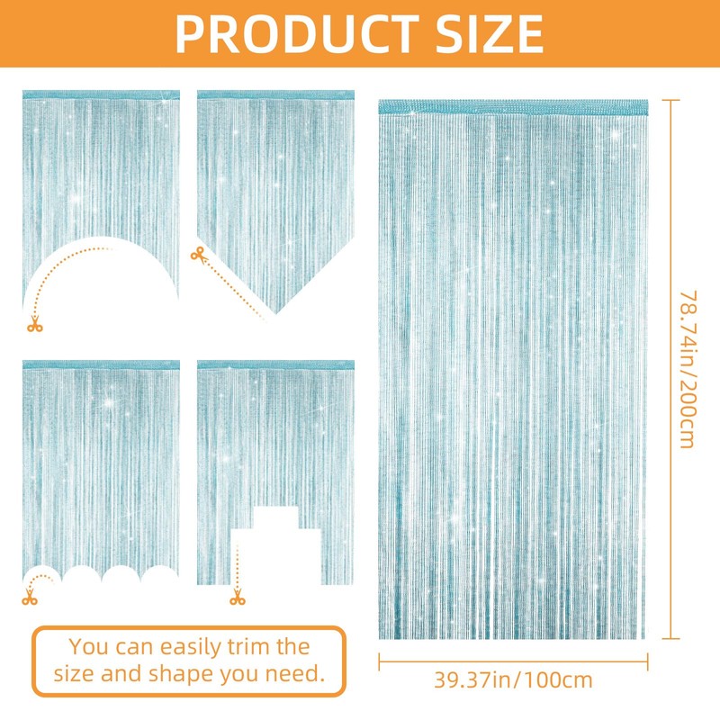 4 Pack String Door Curtains, 100 x 200cm String Curtain