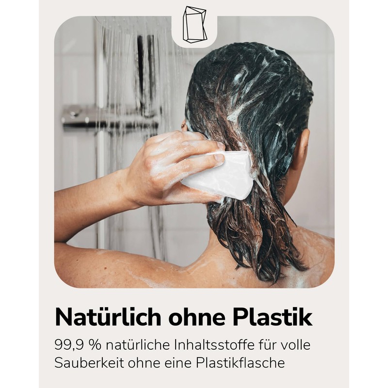 Shower Chunks 2-in-1: Solid shampoo and shower gel in one.