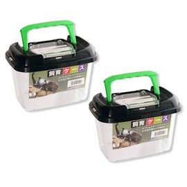Critter Keeper with Handle, Easy to Observe, Terrarium for Bugs, Fish, Lizards, Crawfish, Frogs, or Snakes, Insect cage, Made in Japan (2pcs)