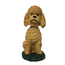 Animal Den Poodle Bobblehead Dog Figure Statue Gift for Car Dashboard Sport Cut Apricot