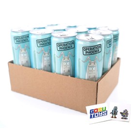 Rick and Morty Operation Phoenix Clone Serum Energy Drink (12 Pack) with 2 Gosutoys Stickers