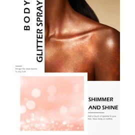 Wugbc Body Glitter Spray for Hair and Body Shimmer Long Lasting Glitter Hairspray Glow Non-Sticky Sparkling Face Glitter Makeup for Party Rave Clothes Prom Music Festival Accessories, 3 Fl Oz, 07