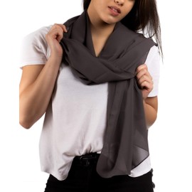 Dolce Abbraccio by RiemTEX Primavera Women's Scarf, Scarf, Pashmina, Chiffon Scarf, for Summer, Spring, All Year Round, XXL Scarf, Women's Scarf, Multifunctional Scarf, Stole, Chiffon Cloths (Primavera) - darkgray, size: 170 x 70 cm