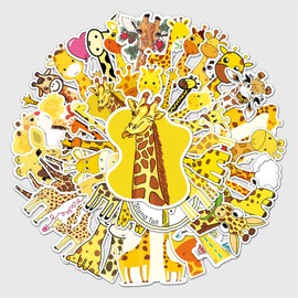 50 Packs Giraffe Stickers Water Bottles Laptop Phone Motorcycle Computer Guitar Skateboard Hydroflasks Giraffe Vinyl Sticker Waterproof Aesthetic Trendy Decals for Teens Girls Adults