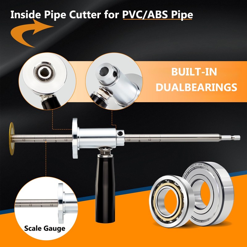 ZJFLNZYC Internal/Inside PVC-ABS Pipe Cutter Tool for Drill,with Handle and