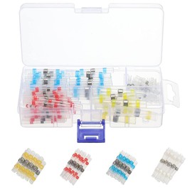 Bestgle 100PCS Solder Seal Wire Connectors, Waterproof Heat Shrink Butt Connectors, Insulated Electrical Butt Splice Wire Terminals Kit