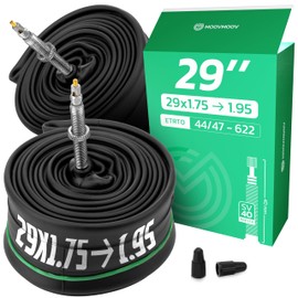 Bicycle Inner Tube 29 x 1.75 > 1.95 (ETRTO 44/47-622) x2 - Presta Valve 40 mm Removable Valve Core - Compatible with MTB & Gravel 29 Inches - High Resistance & Elasticity MOOVMOOV