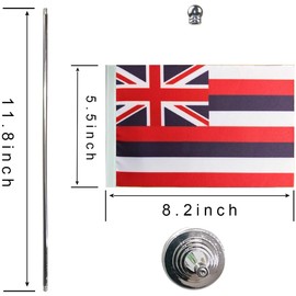 WXTWK 2 Pack American USA Hawaiian HI Desk Flag Small Mini US Hawaiian State Table Flags With Stand Base,United States State Festival Events Celebration Decorations