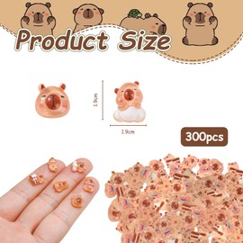 300 Pieces Tiny Capybaras for Dollhouse Miniatures,Mini Resin Animals,Resin Animals Capybara Crafting,Perfect Tiny Resins Animal for Diy Garden Dollhouse,Micro Landscaping Accessories