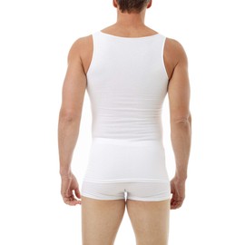 Underworks Mens Cotton Spandex Compression Tank 3-Pack, XLarge, White