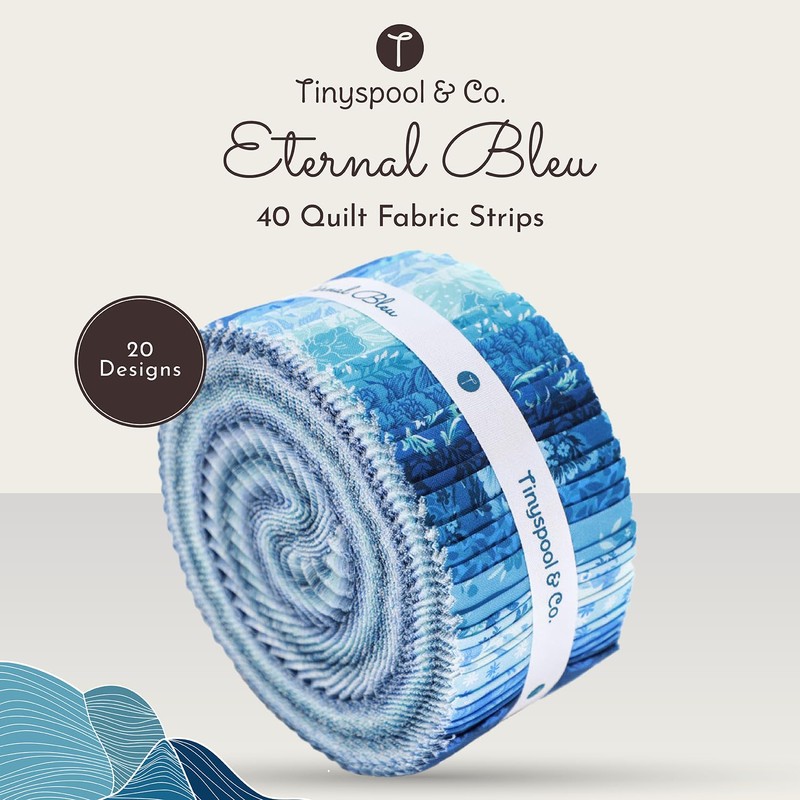 Tinyspool & Co. Jelly Roll Fabric Strips for Quilting, Crafting,