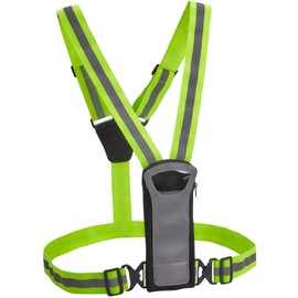Athle Sport Reflective Vest with Phone and Storage Pouch, High Visibility, Adjustable Stretch Waist Belt for Safe Running, Jogging, Dog Walking, Biking and More