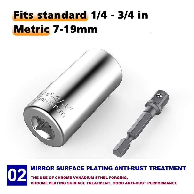 Sinwind Powergrip Universal Socket Spanner, Multifunctional Hand Repair Tool 7