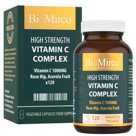 High Strength Vitamin C Complex 1000mg, 120 Premium Capsules, Healthy Immune Support, Potent Dose, Made in The UK