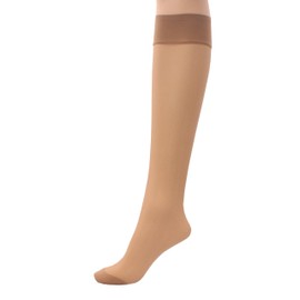 Britwear 6 x Ladies/Women 100% Nylon Knee High Pop Socks with Comfort TopHosiery Size:One Size: Regular Exact Colour:Natural Appearance:15 Denier Appearance