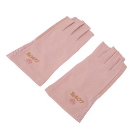 Pongnas Guantes de Manicura de Gel Anti UV, 1 Par de Guantes de Gel para Arte de Uñas, sin Dedos, Anti UV, Protegen las Manos de la Luz UV, Lámpara de(Gris rosado pálido), 1.0 unidad