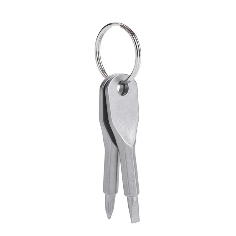 Mini Screwdriver Keychain Set, Portable Flat Head Stainless Steel and