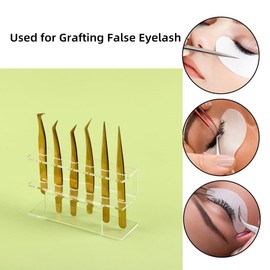 LIXIMMAZN Acrylic Tweezers Holder, 6 Holes Tweezers Stand Display Organizer for Eyelash Extension Supplies Accessories Grafting Beauty Tools (6 Holes Transparent)