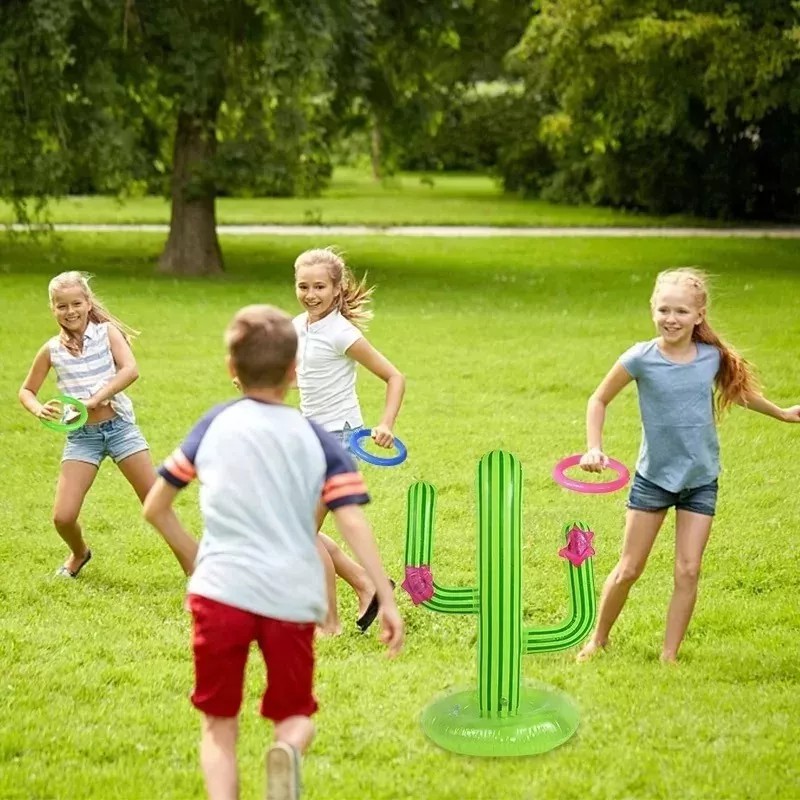 Veraly Juego Inflable De Cactus Lanzamiento De Aros Para Alberca