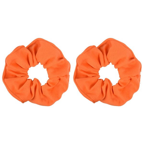 Set of 2 Large Solid Scrunchies - Orange